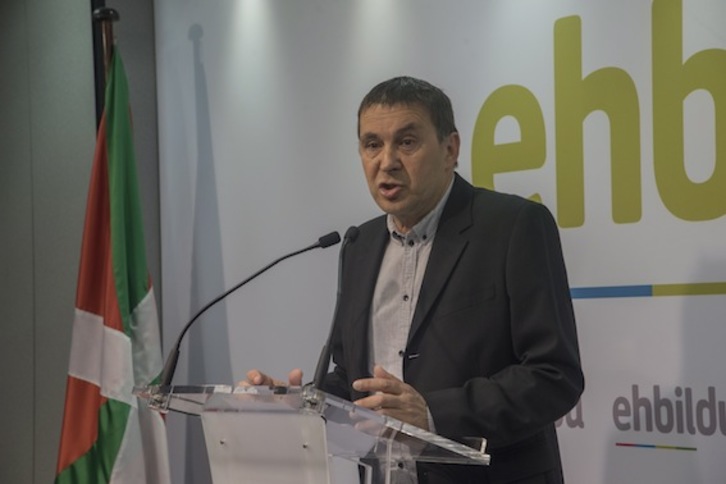 Arnaldo Otegi, candidato a coordinador general de EH Bildu. (Andoni CANELLADA/ARGAZKI PRESS)