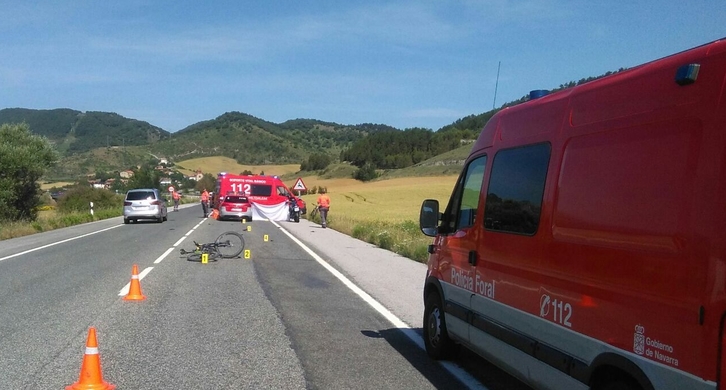 Imagen del lugar del accidente. (POLICÍA FORAL)