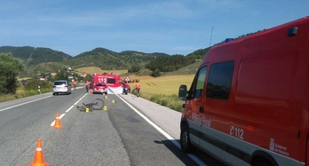 Imagen del lugar del accidente. (POLICÍA FORAL)