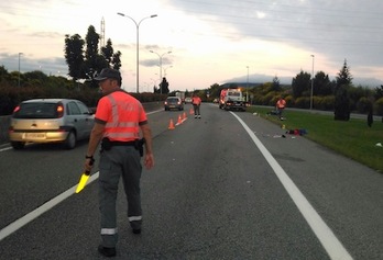 Lugar en el que se ha registrado el accidente, en el que ha fallecido el conductor de un ciclomotor. (POLICÍA FORAL)