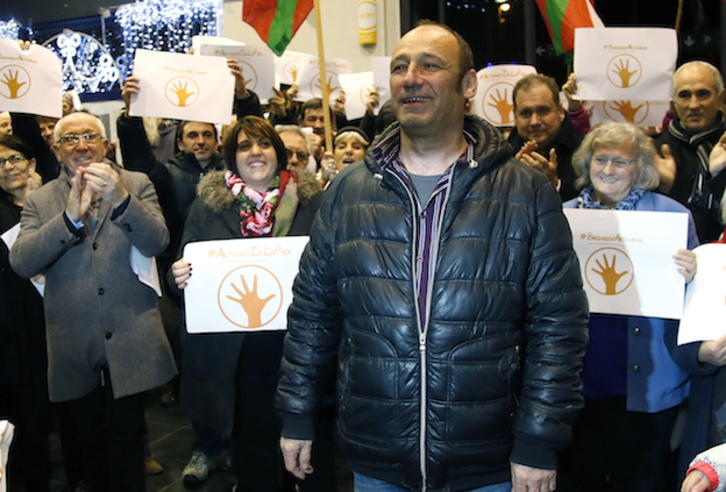 Txetx Etcheverry, cuando fue puesto en libertad tras la redada de Luhuso. (Bob EDME)