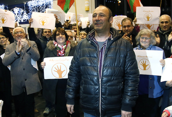 Txetx Etcheverry, cuando fue puesto en libertad tras la redada de Luhuso. (Bob EDME)