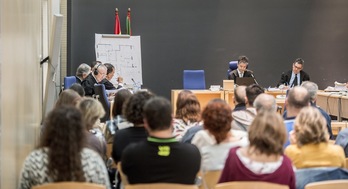 Imagen de la sesión del juicio que por la muerte de Julen S. está teniendo lugar en Donostia. (Gorka RUBIO/ARGAZKI PRESS)