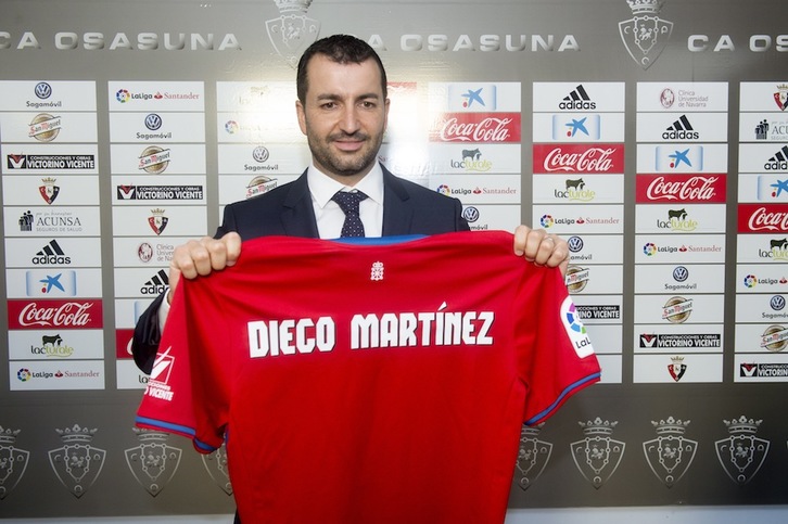 Diego Martínez, en su presentación como entrenador de Osasuna. (Iñigo URIZ/ARGAZKI PRESS)