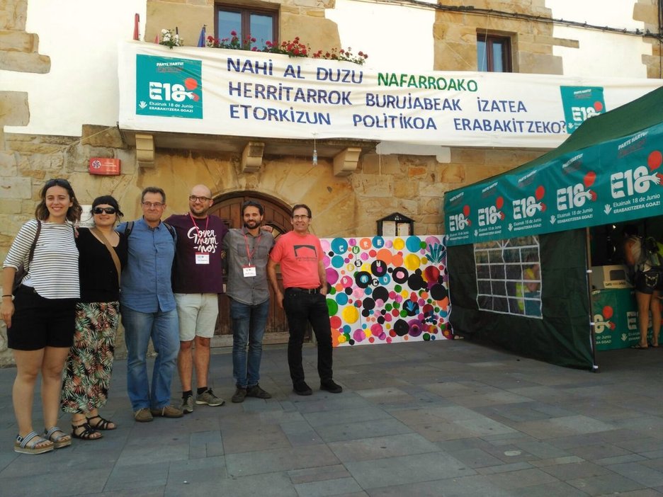 Los miembros de la Comisión de Garantías, en Lakuntza. (@GEDLakuntza) Los miembros de la Comisión de Garantías, en Lakuntza. (@GEDLakuntza)