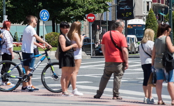 Un termómetro marca 40 grados en Bilbo. (ARGAZKI PRESS)
