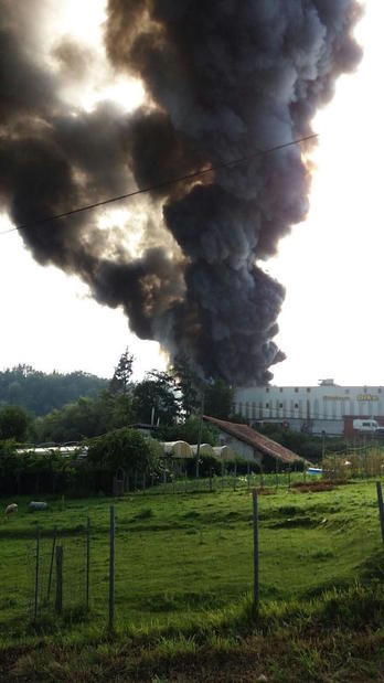 El incendio ha causado una gran columna de humo.