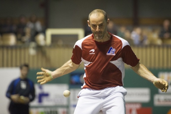 Yves Salaberry, Xala, en febrero de 2016, cuando puso fin a los dieciséis años de trayectoria en la élite de la pelota. (Juan Carlos RUIZ/ARGAZKI PRESS)