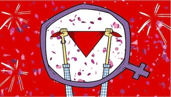 Imagen del premio Festa que la peña Los de Bronce otorga a mujeres que han logrado que los sanfermines sean más igualitarios.