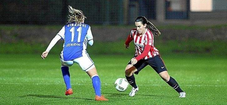 Cirauqui con la Real en un partido contra el Athletic. (@Hamaika Telebista)