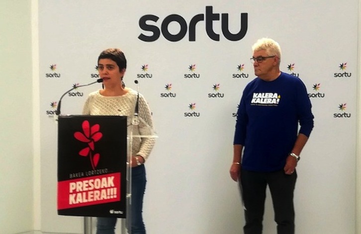 Oihana Garmendia y Antton López han comparecido en Donostia. (SORTU)