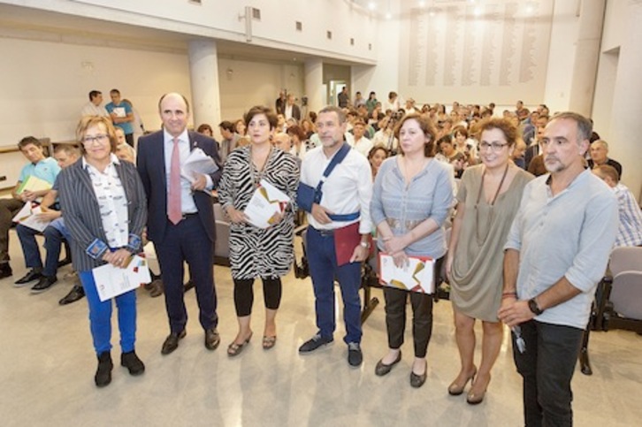 Los consejeros y cargos de Educación, en la presentación de la oferta de ciclos del Plan Estratégico de FP en Nafarroa. (GOBIERNO DE NAFARROA)
