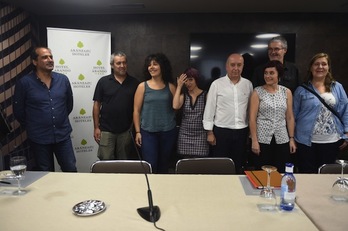 Comparecencia de los sindicatos en Bilbo. (Monika DEL VALLE/ARGAZKI PRESS)