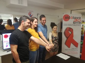 Rueda de prensa ofrecida en Gasteiz. (NAIZ)