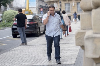 Luis Serrano acude a la Audiencia de Gipuzkoa en una de las sesiones del juicio. (Juan Carlos RUIZ/ARGAZKI PRESS)