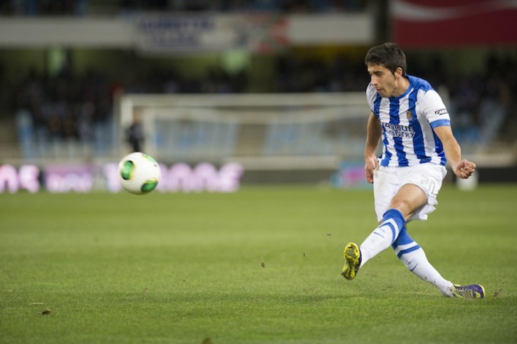 José Ángel, cuando jugaba en la Real. (Gorka RUBIO/ARGAZKI PRESS)