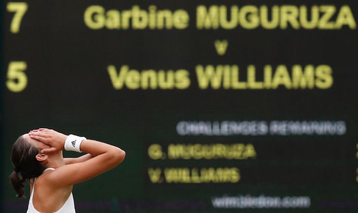 Garbiñe Muguruza partida irabazi berritan. (Adrian DENNIS | AFP)