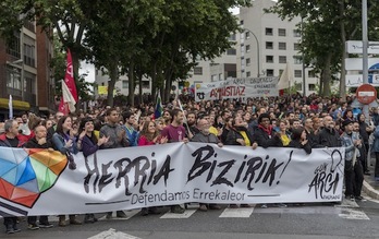 Errekaleorren aldeko manifestazioa, ekainaren 3an. (Juanan RUIZ/ARGAZKI PRESS)