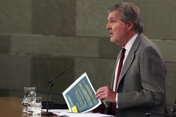 El portavoz del Gobierno español, Iñigo Méndez de Vigo, en la comparecencia tras el Consejo de Ministros. (LA MONCLOA)