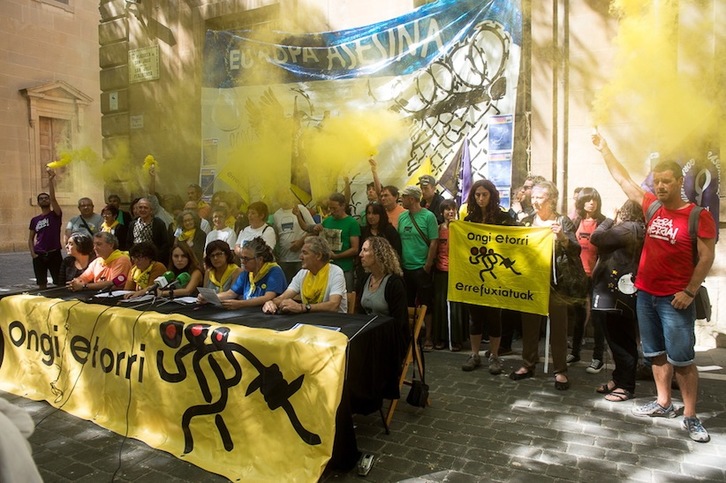 Martxistek gaur Iruñean egin duten agerraldia. (Iñigo URIZ/ARGAZKI PRESS)