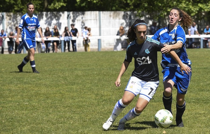 La imagen del derbi Oiartzun-Real en el Karla Lekuona no podrá repetirse esta temporada. (Jagoba MANTEROLA/ARGAZKI PRESS)