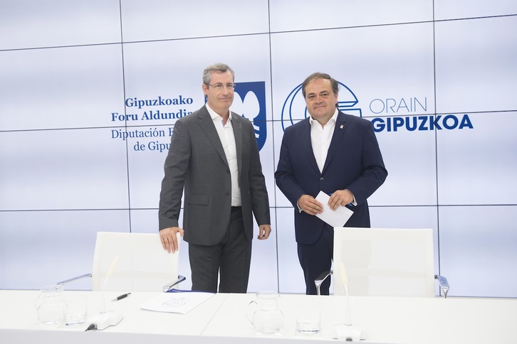 Markel Olano y Jokin Aperribay han comparecido hoy conjuntamente. (Juan Carlos RUIZ/ARGAZKI PRESS)