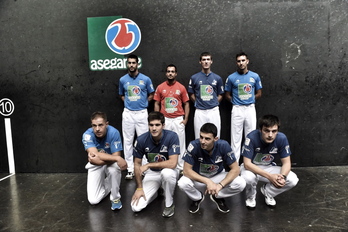 Presentación del torneo de Aste Nagusia con los pelotaris. (ARGAZKI PRESS)