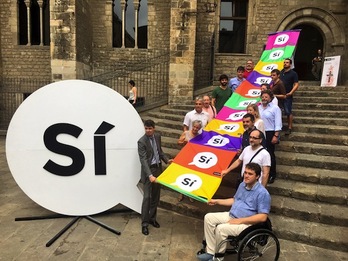 Foto de familia tras la presentación de la campaña unitaria por el Sí a la independencia. (ANC)