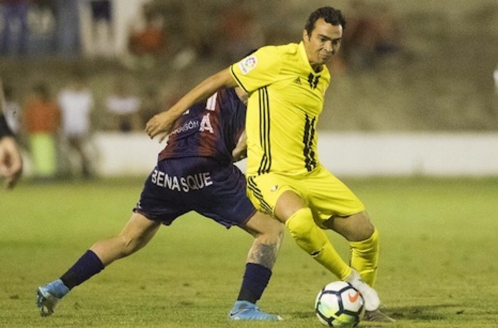 De las Cuevas, en el partido de pretemporada ante el Huesca. (OSASUNA)