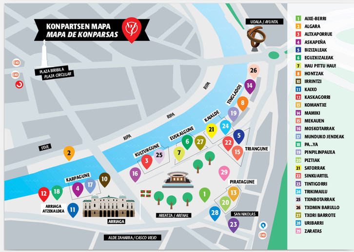 Recinto festivo en el Arenal.