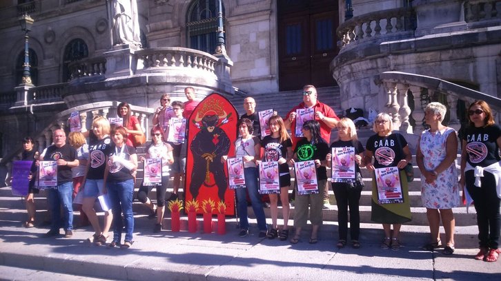 Rueda de prensa en la que han presentado la movilización. (@goikodeustu)