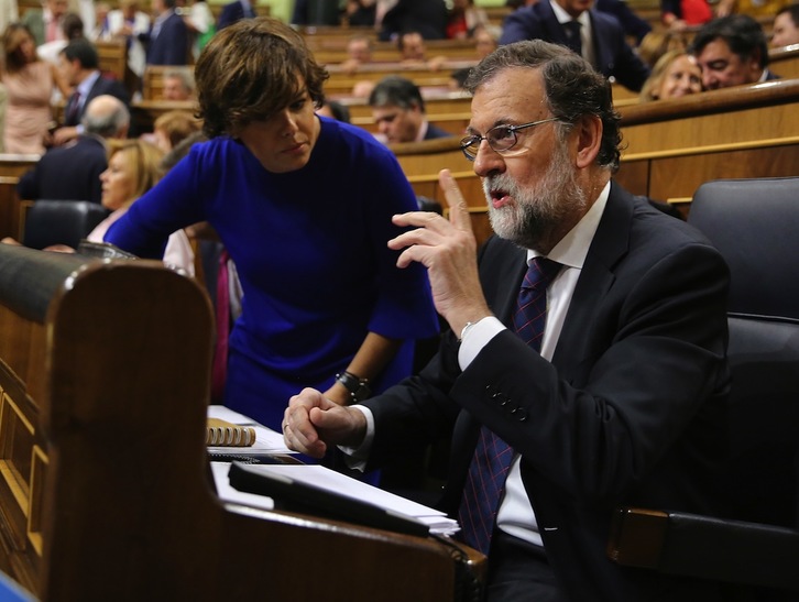 Mariano Rajoy, en su escaño del Congreso. (J. DANAE/ARGAZKI PRESS)