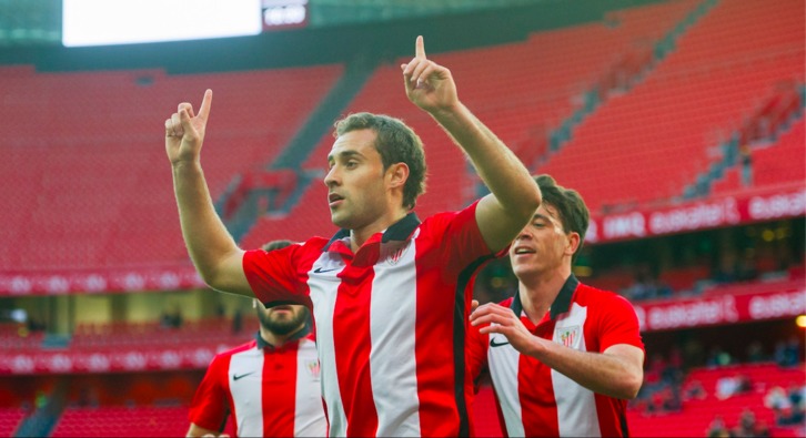 Gorka Santamaría con el Bilbao Athletic en Segunda. (Marisol RAMIREZ / ARGAZKI PRESS)