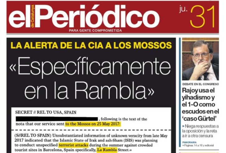 Portada de hoy de "El Periódico".