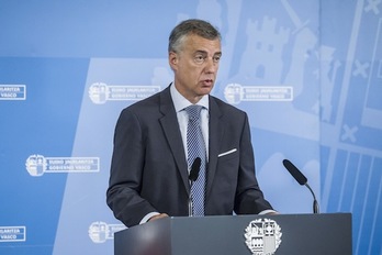 El lehendakari, Iñigo Urkullu, durante el acto de apertura del curso político. (Aritz LOIOLA/ARGAZKI PRESS)