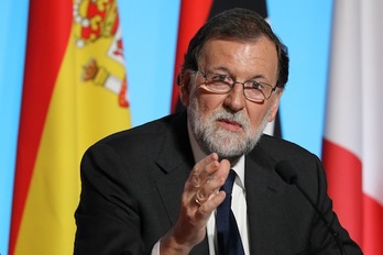 El presidente del Gobierno español, Mariano Rajoy, durante una cumbre en París. (Ludovic MARIN/AFP)