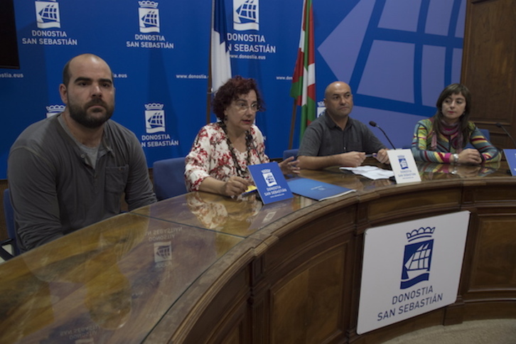 La comparecencia de Udalbiltza ha tenido lugar en el Ayuntamiento de Donostia. (Juan Carlos RUIZ / ARGAZKI PRESS)