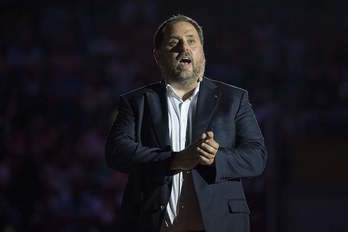 Oriol Junqueras, el jueves en Tarragona. (Josep LAGO / ARGAZKI PRESS)