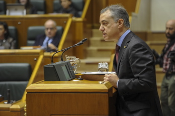 Intervención de Iñigo Urkullu durante un pleno anterior. (Juanan RUIZ / ARGAZKI PRESS)