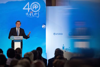 Mariano Rajoy, en un reciente acto del PP catalán. (Josep LAGO / AFP)