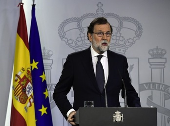 Mariano Rajoy ha comparecido en La Moncloa. (Javier SORIANO/AFP)