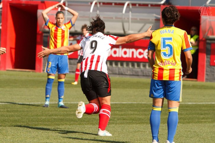 Yulema Corres izan da gaurko goleatzailetako bat. (@AthleticClub)