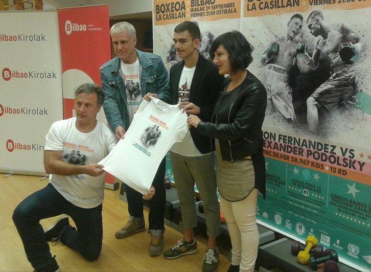 Presentación del combate de Jon Fernández en La Casilla. (vía twitter @euskobox)