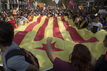 Ikasleen manifestazioa Bartzelonan.