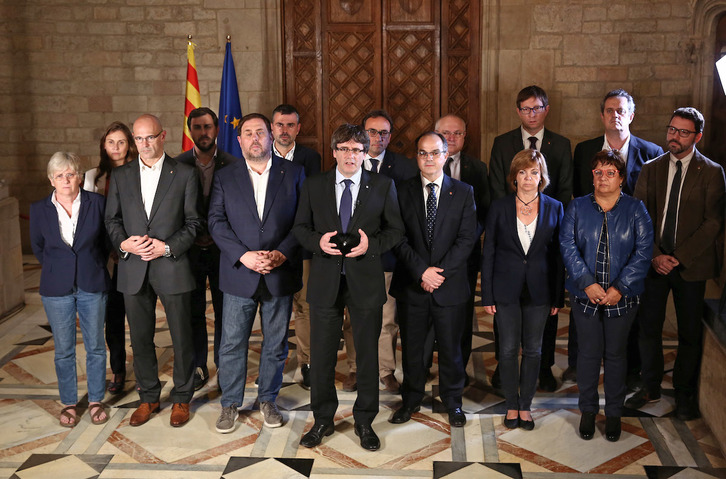 Declaración institucional del Govern catalán.