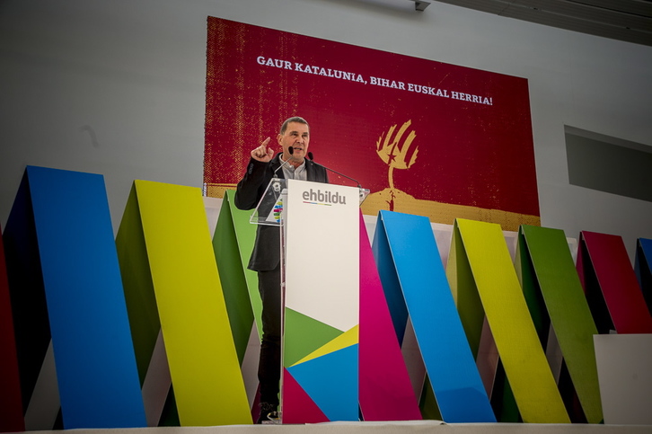 Intervención de Arnaldo Otegi. (Jaizki FONTANEDA/ARGAZKI PRESS)