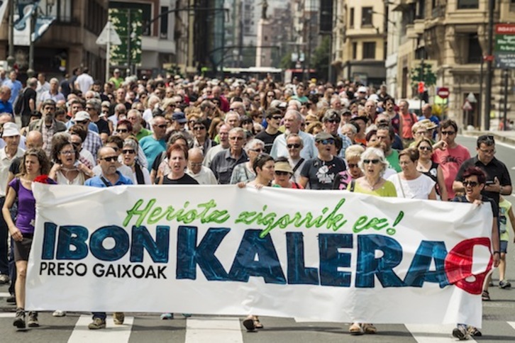 Manifestación por la libertad de Ibon Iparragirre, el pasado junio en Bilbo. (Aritz LOIOLA/ARGAZKI PRESS)
