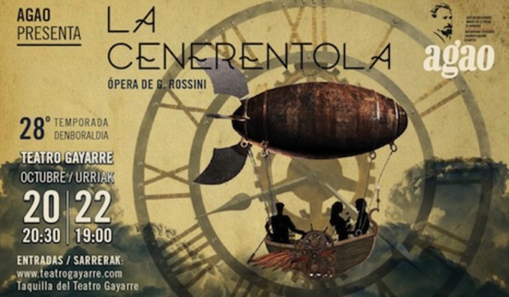 Cartel de las funciones de ‘La Cenerentola’ en el Gayarre.