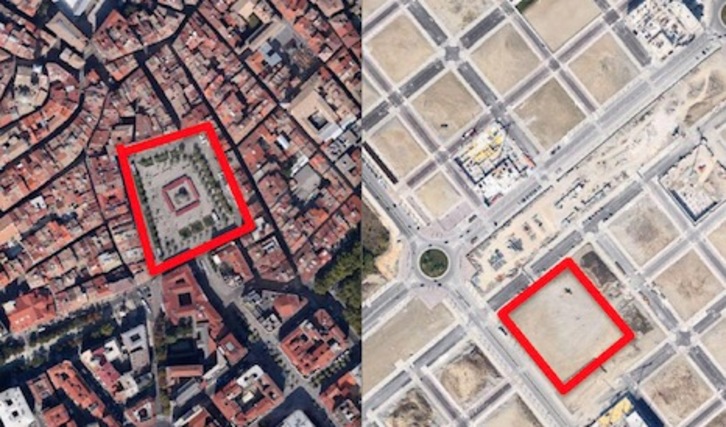 La nueva plaza de Lezkairu tendrá un tamaño similar a la plaza del Castillo. (AYUNTAMIENTO DE IRUÑEA)