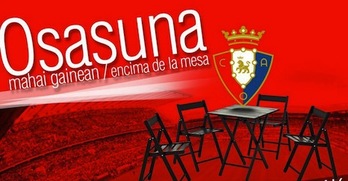 Cartel de la mesa redonda con los candidatos a la presidencia de Osasuna.